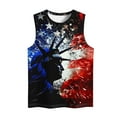 thumbnail image 4 of Frostluinai Women's Cheap 4th of July Tanks Vintage Sleeveless Tanks Crew Neck American Flag Shirts Plus Size Loose Fit Tanks, 4 of 5