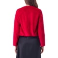thumbnail image 4 of INSPIRE CHIC Women's Faux Fur Bolero Long Sleeve Open Front Cropped Jacket Red XL, 4 of 7