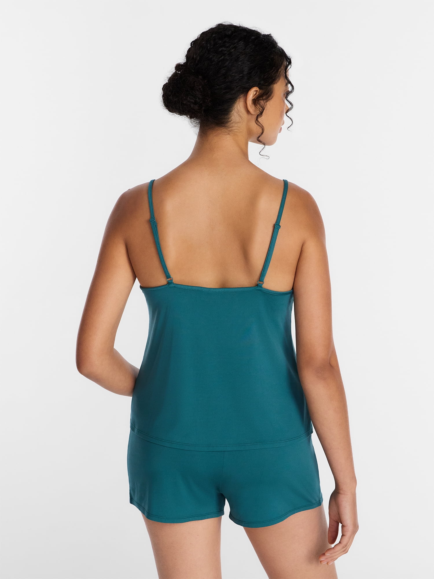 Joyspun Women’s Dreamy Soft Collection Lace Trim Knit Cami and Shorts Set, Sizes XS-3X
