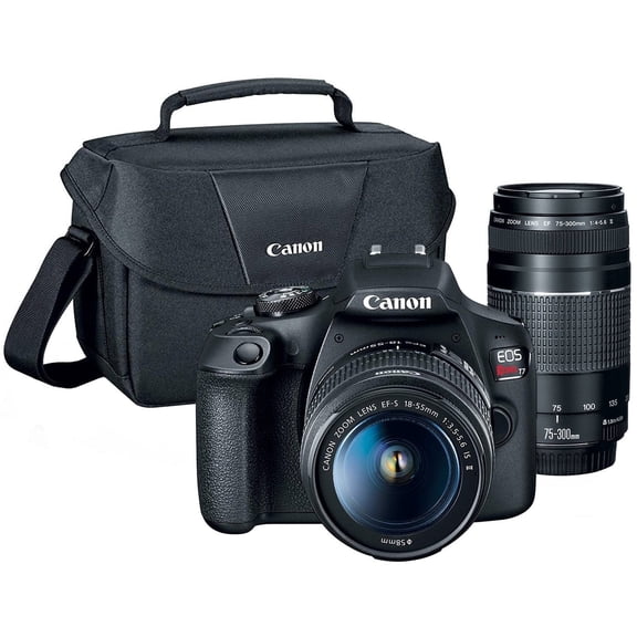 Canon EOS Rebel T7 DSLR Camera with EF18-55mm   EF 75-300mm Double Zoom Kit