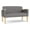 Castillo Metal, variant on Belmont Lounge Lobby Reception Waiting Loveseat / Natural Wood Legs / Light Gray