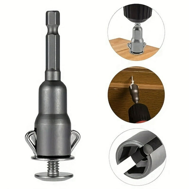 Wing Nut Socket Driver Bit Set for Woodworking Heavy-Duty Steel Tool for Panel Screws Efficient Wing Nut Driver with Hex Shank for