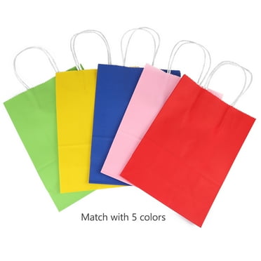 Kraft Paper Gift Bags with Twisted Handle Square Bottom 20PCS Medium Size for Party Wedding Shopping
