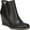 Black Smooth Polyurethane, variant on Womens Gray Stretch Gore Arch Support Padded Haley Almond Toe Wedge Zip-Up Booties 9 M