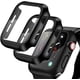 thumbnail image 1 of [Paquete de 2] Protector de pantalla de vidrio templado, compatible con Apple Watch con estuche rígido negro, cubierta sin burbujas de fácil instalación para accesorios de iWatch (38/40/42/44 mm) Xemadio WMXL-24-3, 1 of 5