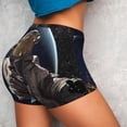 thumbnail image 4 of Lsque Astronaut Pattern High Waisted Biker Shorts for Women-Tummy Control Fitness Athletic Workout Running Yoga Gym Shorts,Moisture-Wicking-Large, 4 of 9