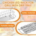 thumbnail image 4 of Ikoopy Chicken Leg Racks Sturdy Practical Drumstick Holder Roaster Easy to Clean Stainless Steel Chicken Rack Portable Drumstick Holder Rack Stand Kit for Outside Party, 4 of 10