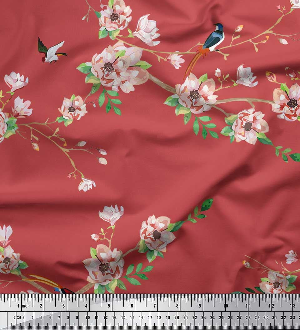 Cotton Poplin Fabric 18x18 PARADISE FOUND