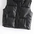 thumbnail image 6 of Womens Vests Cropped Fashion Solid Color Sleeveless Fall Winter Lightweight Jacket Cute Fall Outfits for Women Trendy Casual Puffy Comfortable Vests, 6 of 6