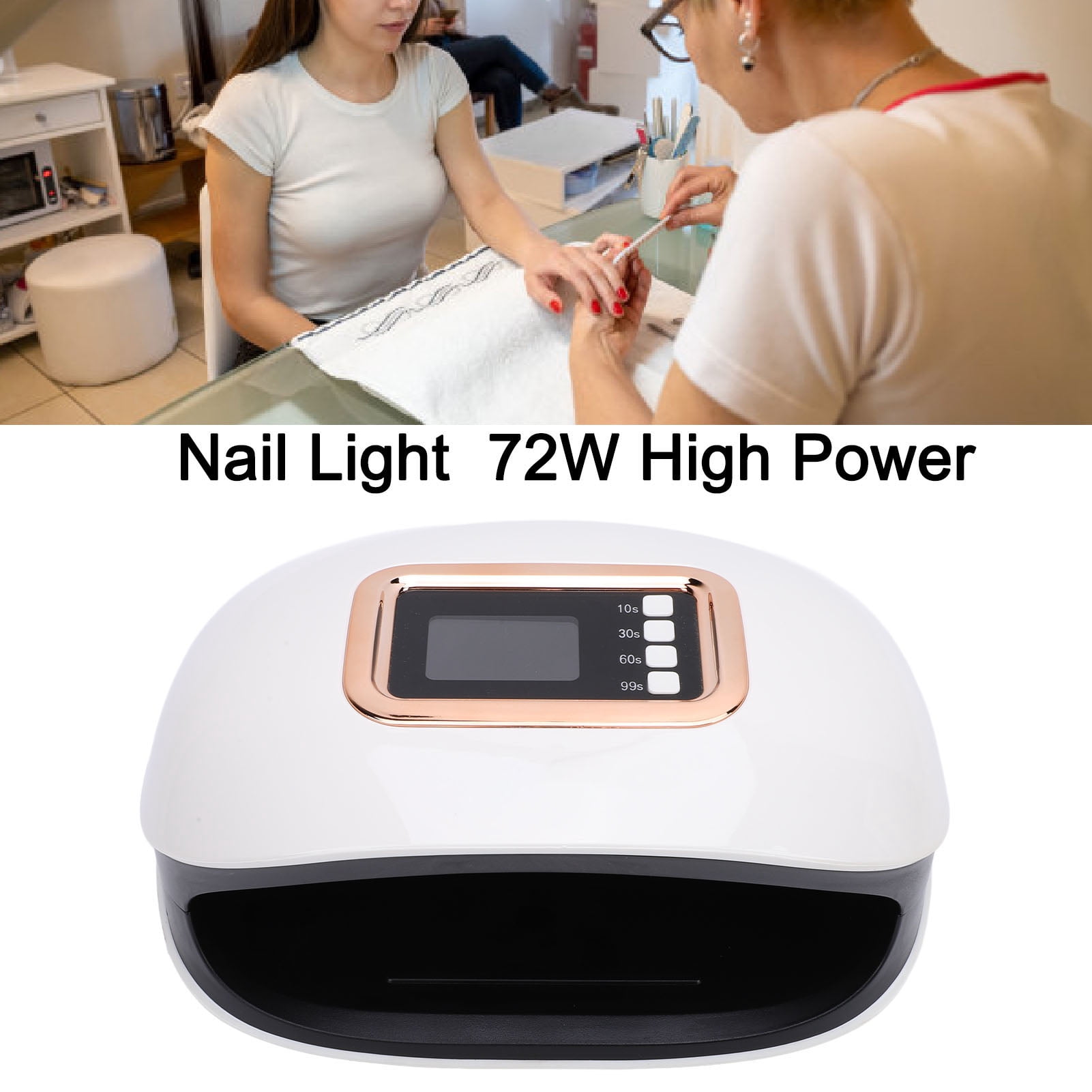 Suodoka 72W UV LED Nail Light with 4 Timers 36pcs Light Chips Automatic Sensor Multipurpose Gel Polish Curing Dryer Tool For Professional Salon Home Use EU Plug 10.24 inches / 26.0 cm Length