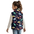 thumbnail image 3 of Pzuqiu Dragon Print Boys Sleeveless Vests Comfortable Fleece Fall Winter Warm Outerwear With Pockets Full Zip Fall Outfits Fashion Clothing Soft Casual Clothes for Boys 4T, 3 of 7