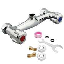 AFQH Chrome Dual Handle Shower Faucet Brass Spout Valve Hot And Cold Water Mixer G1/2 Bathtub Shower Faucet Wall Mounted