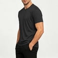 thumbnail image 4 of LIaqionyy Workout Shirt for Mens Casual Loose Short Sleeve Summer Solid Color Comfortable Lightweight Tops, 4 of 7