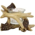 thumbnail image 2 of Set Of 2 Wildlife Rustic Buck Deer Stag Entwined Antlers Votive Candle Holders, 2 of 5