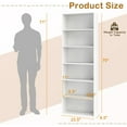 thumbnail image 2 of XPOPR 6-Tier Bookcase, 70” Tall Freestanding Bookshelf with 6 Open Shelves, Anti-Toppling Kits, Floor Display Storage Organizer for Living Room, Study, Kitchen, Home & Office (White, 70" H), 2 of 9