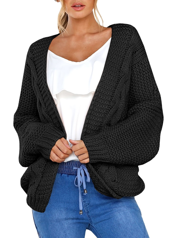 SySea - Women Oversized Batwing Sleeve Cardigan Sweater Caot - Walmart ...