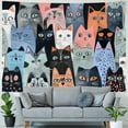 thumbnail image 4 of Orinice Cute Cat Tapestry Wall Hanging Unique Style Graphic Tapestries Home Wall Decor Art for Living Room Bedroom Apartment Farmhouse Dorm 50x40inch, 4 of 6