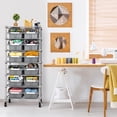thumbnail image 6 of Seville Classics Heavy Duty NSF Bin Rack Solid Steel Wire Shelving Storage Unit, Organizer for Garage, Warehouse, Office, Restaurant, Classroom, Kitchen, Gray, Includes 12 Bins, 6 of 15
