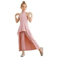 thumbnail image 3 of Venjoe Girls Summer Birthday Jumpsuit for Wedding Pageant Party Ruffle Rompers Flare Bell Bottom Pink 6, 3 of 4