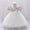 White, variant on Girls Dresses Short Sleeve Bowknot Mesh Dress for Festival Christening Pageant Fashion Girls