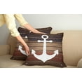 thumbnail image 3 of Ambesonne Marine Throw Pillow Cover 2 Pack, Boat Theme Anchor Motif, 18", Brown White, 3 of 6