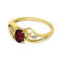 thumbnail image 3 of 10k Yellow Gold Oval Garnet And Diamond Ring, 3 of 6