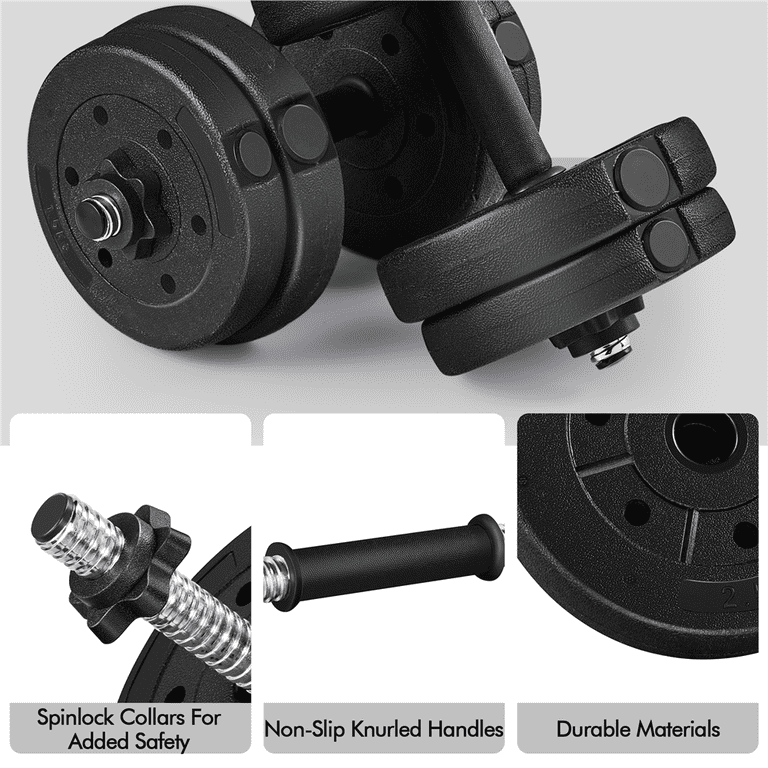 Yaheetech 33 lb Adjustable Dumbbell Set, Black photo 2