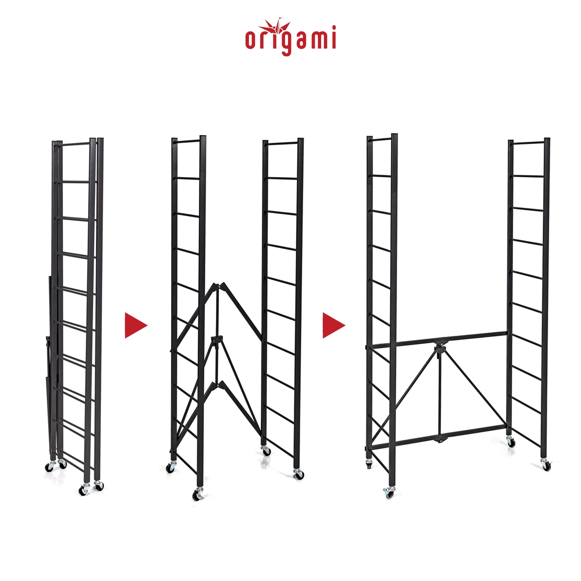 Origami 4-Shelf Adjustable R2 Series Storage Rack, Black