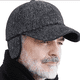 thumbnail image 4 of Gorra de béisbol con punta de tweed de lana térmica de invierno para hombre, 4 of 5