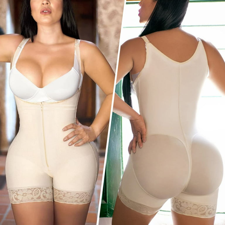 YIANNA Fajas Colombianas Shapewear for Women Postparto Postpartum Body  Shaper Tummy Control Bodysuit Beige 2X-Large