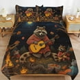 thumbnail image 2 of Duvet Cover Queen Size Raccoon Playing Guitar 3 Pcs Duvet Cover Set Bedding Sets Queen Soft Breathable, 2 of 6