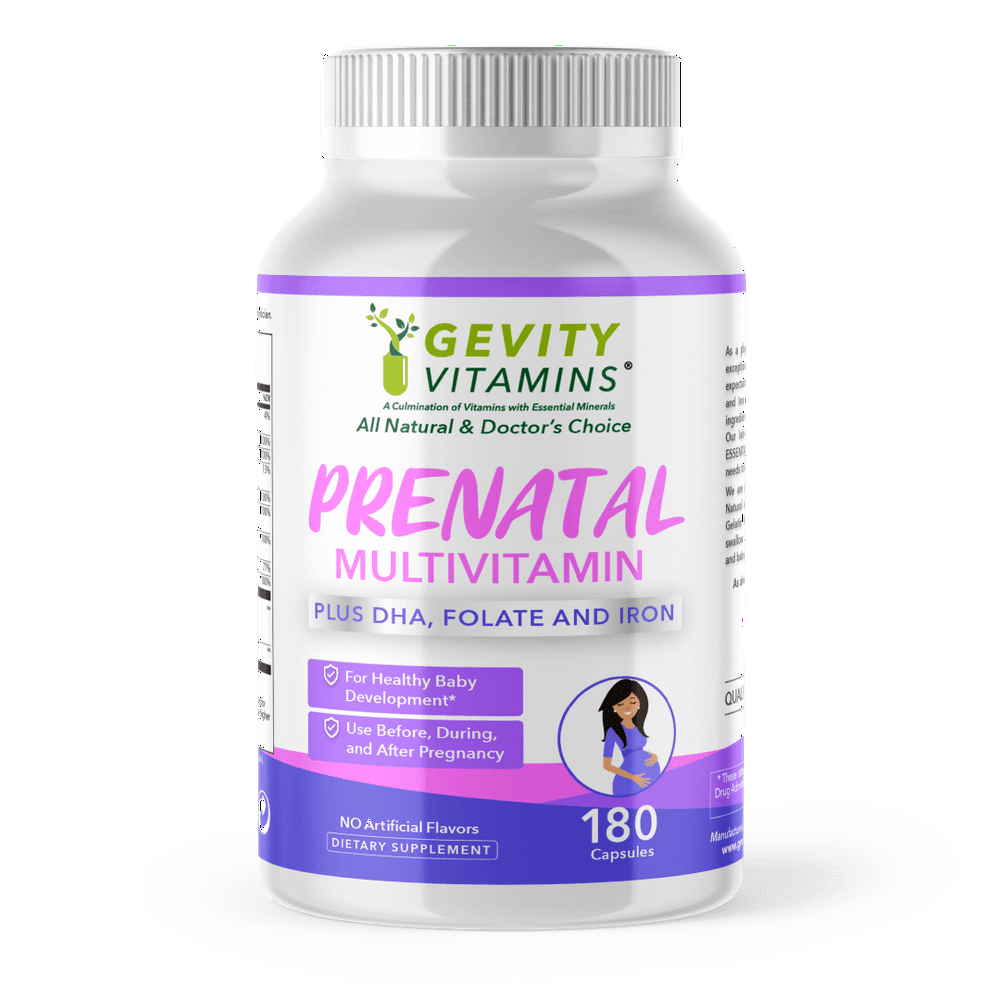 Women's Prenatal Multivitamin by Gevity Vitamins D3 with DHA, Folate