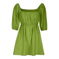 thumbnail image 4 of Fankiway Mode Femmes Robe d'Été à Col Carré Manches Bouffantes Décontractée Mini Robe Grande Taille pour Femmes Rondes Robes de Printemps pour Femmes 8861, 4 of 6