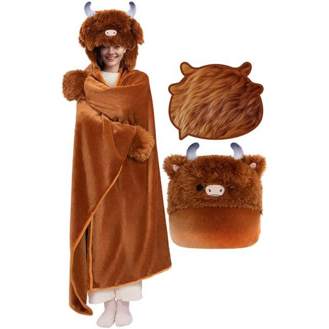 Sudadera portátil con capucha Mewaii Ultimate Sofdness Highland Cow