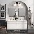 thumbnail image 4 of Nathan James Izzy Modern 2-Light Vanity Light Fixture, Modern Wall Sconce Bathroom Light with White Globe Shades and Bathroom 4-Piece Black Metal Accessory Set, 4 of 8
