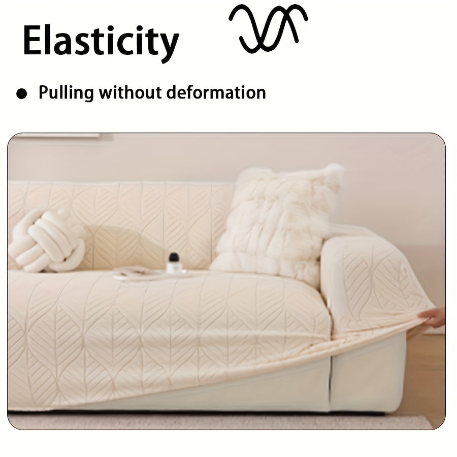 1PC Luxurious Jacquard Stretch Sofa Slipcover, Pet-Friendly Hairproof & Anti-Slip, All-Season Furniture Cover for Couch, Loveseat, Armchair, Sectional, Easy to Install & Wash