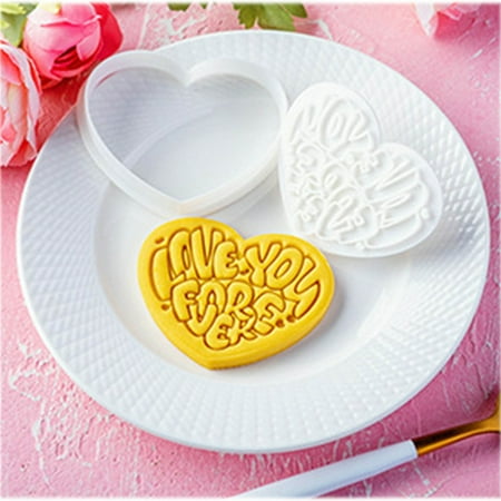 

EIALIVE Baking Mold Valentine s Day Flip Chip Cookie English Letters Love Hearts Embossing Baking Tools Kitchen Baking Tools Nice Cookie Shape Gift