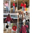 thumbnail image 2 of Sudadera Gacaky oversize de manga larga con botones Henley, roja, 2 of 6