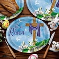 thumbnail image 6 of Nmdmisc 25Pcs He is Risen Oval Paper Plates 10.6" X 12.6" Disposable Plates Easter Cross Paper Plates Easter Tableware for Spring Lily Floral Religion Christ Easter Day Party Decorations, 6 of 7