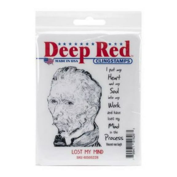 Deep Red Cling Stamp 3 Inch X 3 Inch-Lost My Mind
