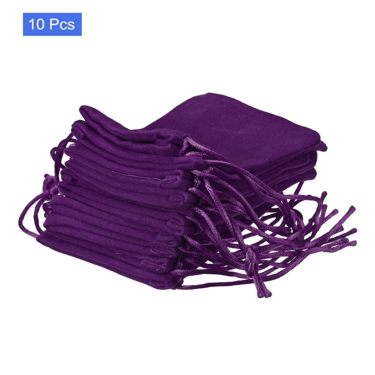 Pochette velours violette de luxe fermée par lien coulissant. - | Vente outillage bois | Tournage bois