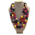 thumbnail image 3 of Collar en capas de cuentas de madera con cuentas multicolores, 3 of 3