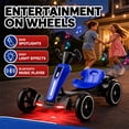 thumbnail image 2 of 12V Electric Go Kart for Kids Ages 3-6, Foldable Power Ride-On Pedal Toy with Adjustable Seat, Music & Flashing LED Lights, Blue, 2 of 9