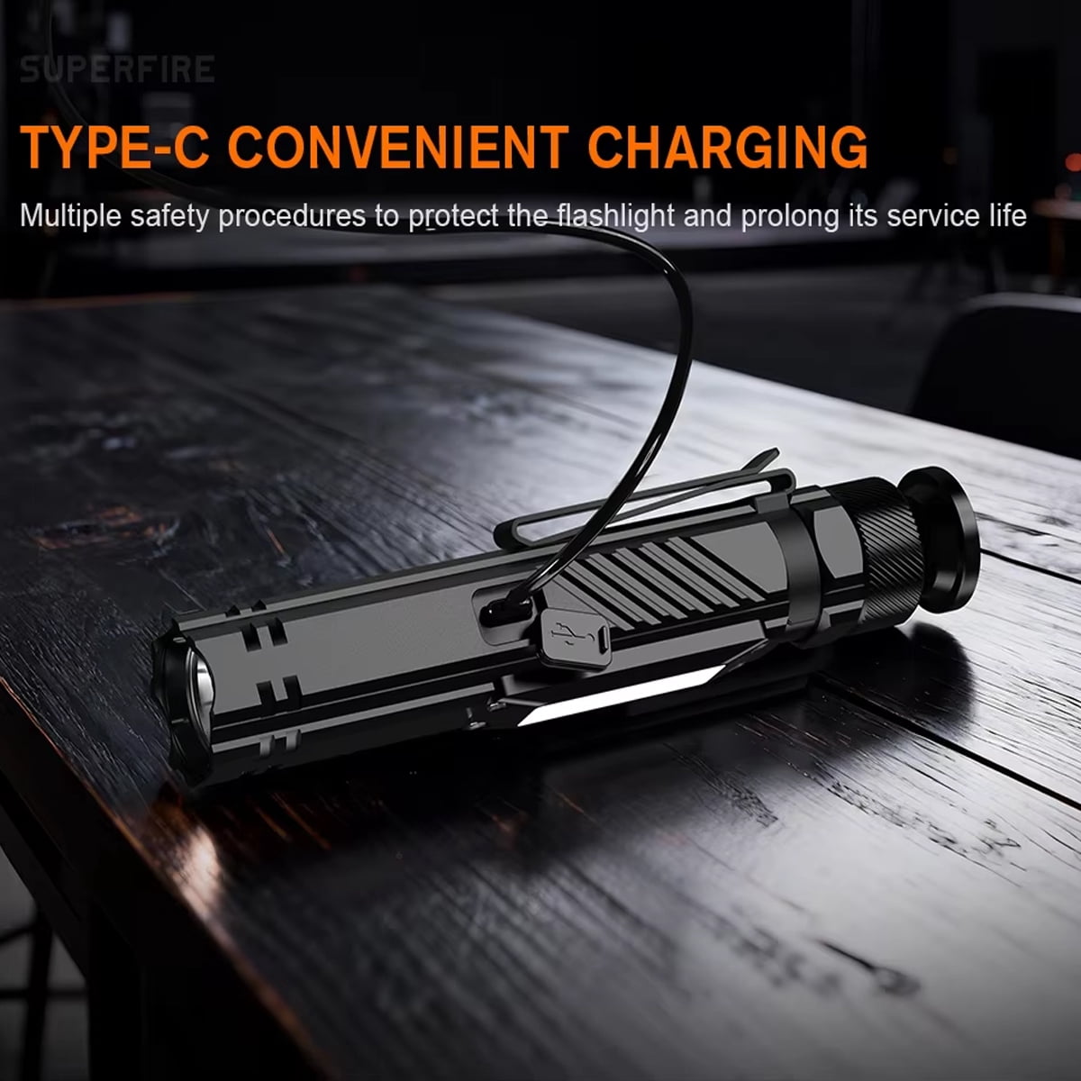 Powerful Magnetic Flashlight, High Lumen | Rechargeable, 5 Light Modes, COB Side Lights&LED Flashlight, Magnetic Adjustable Base l Pocket Clip, Waterproof Suitable for Camping, Hiking