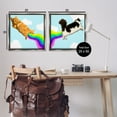 thumbnail image 4 of Stupell Industries Pixel Cats with Rainbows Animals Painting Gray Floater Framed Canvas Art Print Wall Art, 25 x 25, Set of 2, 4 of 10