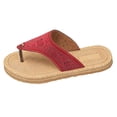 thumbnail image 5 of Rokment Womens Beach Flip Flops Ethnic Boho Summer Casual Leather Dress Flat Slip on Sandals Trendy Comfortable Thongs Platform Slides Shoes for Vacation Red Size 8.5, 5 of 6
