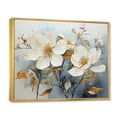 thumbnail image 2 of Designart "White Botanical gracefulness I" Abstract Botanicals Floater Framed Canvas Wall Art, 2 of 7