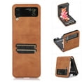 thumbnail image 2 of Allytech for Samsung Galaxy Z Flip 4 Folding Wallet Case, Premium PU Leather Case with Card Slot Shockproof Protective Case for Samsung Z Flip 4 6.7" 5G 2022 Women Men, Brown, 2 of 7