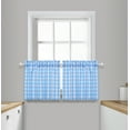 thumbnail image 2 of Aiking 2 Panels of 28" x 30" Picnic Plaid Rod Pocket Kitchen Curtains / Cafe Tiers, Polyester, Sky and White, 2 of 3