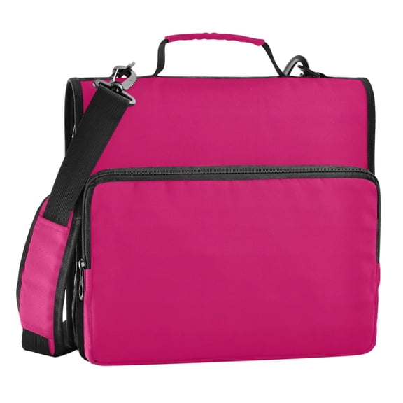 ALAZA Zipper Binder Deep Pink 3 Ring Trapper Keeper File Folder Organizer Bag